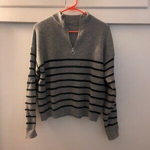 Gray Striped Pullover